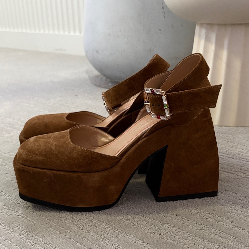 Nodaleto Brown Suede Platform Mary Jane’s